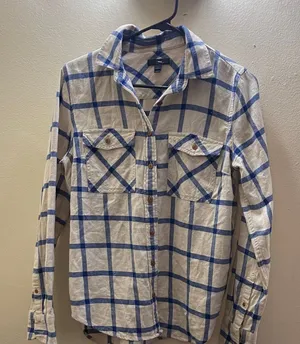 j crew Blue & beige Plaid Button-Up Shirt size 6 thumbnail 1