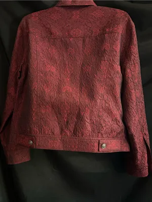 J. Jill Vintage Women's Textured Red Button-Front Blazer Jacket SM thumbnail 2