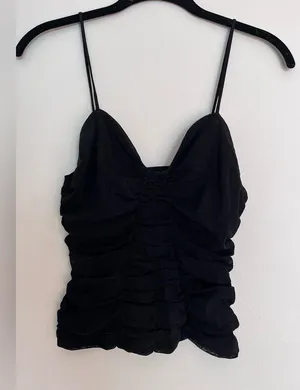 URBAN OUTFITTERS Ruched Sexy Black Tank Top. Women’s Size Medium. Like New! thumbnail 2
