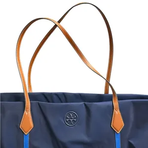 Tory Burch The Perry Overnight Travel Bag Blue Nylon Faux Leather Trim One Size thumbnail 7