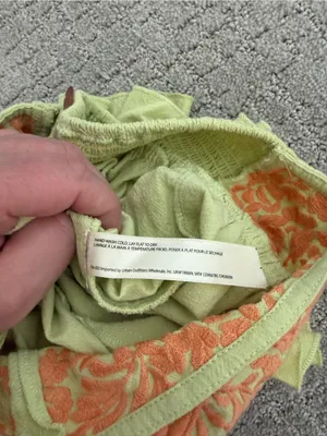 Free People FP One Mexico City Embroidered Ruffle Shorts Green Orange Medium thumbnail 9