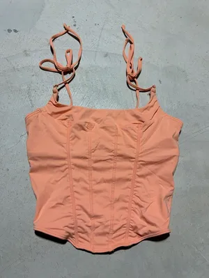 Gilly hicks Women's Peach Tie-Strap micro Corset Tank Top XS thumbnail 1