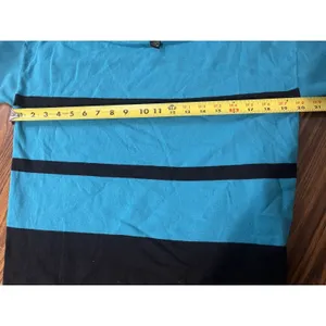 LAUREN Ralph Lauren Sweater Womens Med Blue Black Stripe Pullover Gold buttons thumbnail 5
