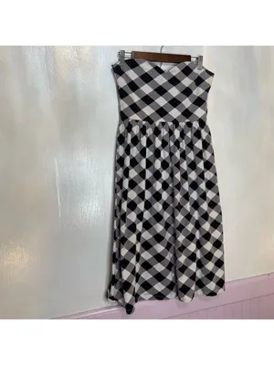 ASOS Buffalo Check Strapless Dress thumbnail 4
