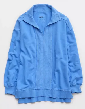 Aerie Starry Skies Open Neck Sweatshirt thumbnail 2