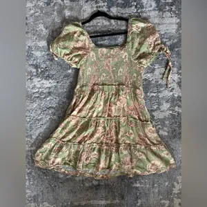 Aguabendita Sleeve Romantic Floral Tile Puff Sleeve Dress thumbnail 3