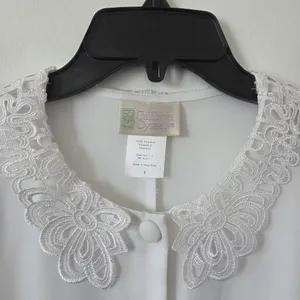 California Dynasty White Maxi Dress Vintage Style Victorian Modest Grandma Small thumbnail 4