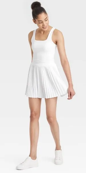 All in Motion White Pleated Active Dress Women’s thumbnail 1