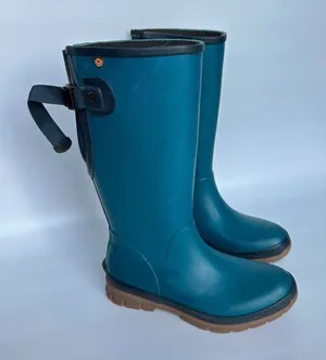 BOGS Women's Size 6 Amanda II Tall‎ Rain Boot Teal Blue Outdoors Gardening Farm thumbnail 1