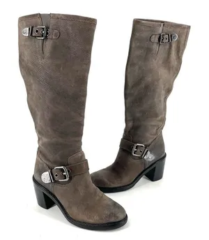 Vince Camuto Kepner Western Cowgirl Zip Knee High Leather Boots thumbnail 1