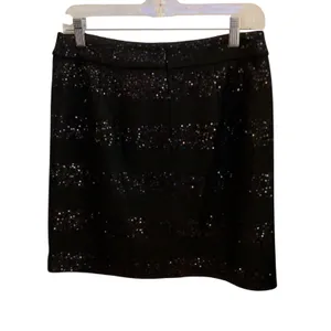 Sequin Skirt NWT Women Size 4 Black Lined Above Knee Party Ann Taylor Loft thumbnail 6