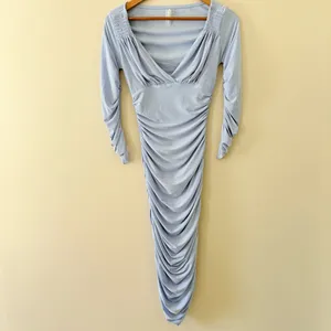 Norma Kamali‎ x Revolve Tara Dress Ruched Bodycon Off the Shoulder blue size XS thumbnail 12