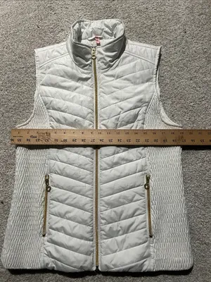 Marc New York White Quilted Gold-Zip Vest thumbnail 7