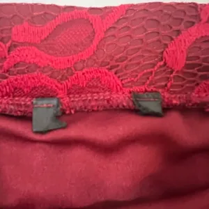 Lace Midi Skirt Burgundy Floral Scalloped Hem High Waist Size Small thumbnail 7