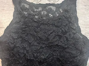 Ann Taylor Sheer Black Lace Top + Silver Floral Statement Earrings | Chic bundle thumbnail 8