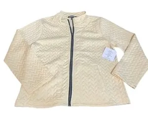 Onque Casual Women Petite XL Yellow Quilted Zip Up Jacket Mock Neck 5042125-4 thumbnail 1