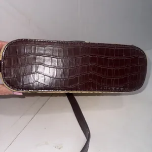 Vintage Brighton Style Y2K Handbag Brown‎ Leather Hearts Trim Plaid Straw Purse thumbnail 13