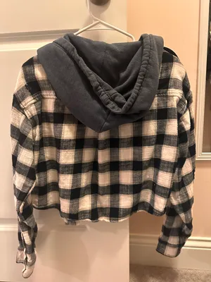American Eagle flannel hoodie thumbnail 2