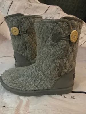 Women’s UGG Knit Button Accent Winter Boot - Gray 7 thumbnail 3