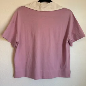 NWT Everlane The Oversized Rugby Polo Shirt Pink Purple‎ Organic Cotton XS thumbnail 3