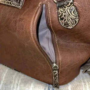 Western Shoulder Bag with Fringe Brown thumbnail 3