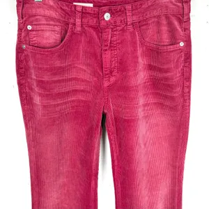 Anthropologie Pilcro Yaya Mid Rise Corduroy Cropped Flare Jeans Pink Rose 29 thumbnail 11