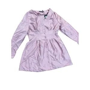 Nasty Gal Shimmer over‎ here mini shirt Pink dress sz 10 thumbnail 6