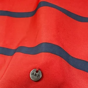 Abercrombie & Fitch Split Back Top - Size S- Red/Orange with Navy Stripes thumbnail 5