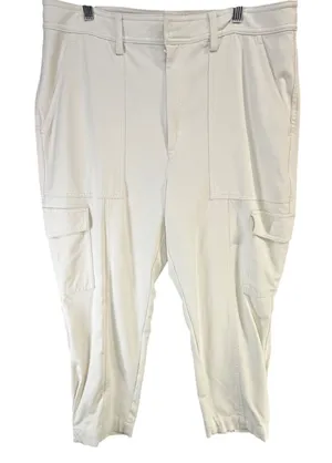 Banana‎ Republic Slim Refined Stretch Cargo Pant Women 16 Cream Modern Utility thumbnail 1