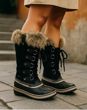 -Sorel Joan of Arc Snow Boots Womens Size 8 Black Waterproof Winter Faux Fur thumbnail 1