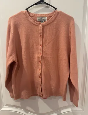 Zhen Pai Italy 100% Wool Pink Button Cardigan Sweater Women’s Classic Knit thumbnail 1