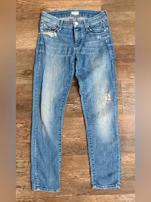 MOTHER Women's Straight-Leg Light Blue Denim Jeans thumbnail 4