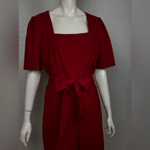 Alex Marie Deep Red Wide-Leg Women's Jumpsuit Size XL. J-18 thumbnail 8