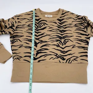 Madewell Crop Sweatshirt Size XS Tiger Stripe AF979 Long Sleeves Cropped Fit thumbnail 10