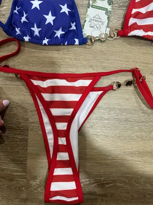 Women’s American Flag Two-Piece Bikini - Red, White & Blue very cheeky thumbnail 2