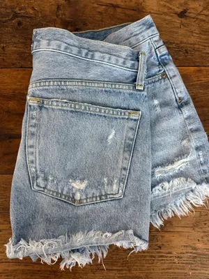 Agolde Light Washed Distressed Button Fly Cutoffs 3" Inseam Size 29 thumbnail 2