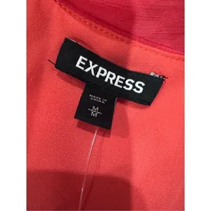 Express Womens coral Chiffon Maxi Dress V-Neck Smocked Waist Flutter Sleeve Med thumbnail 7