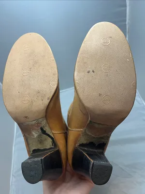 Women's 80s Vintage Tan Leather Mid-Calf Heeled Western Boots - Size 7B thumbnail 14