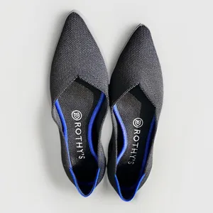 Rothy's The Point Black Solid Flat Slip On Shoes Size 7 EUC thumbnail 3