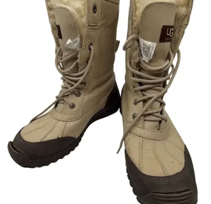 UGG Adirondack II Beige Leather Shearling Boot Size 9 thumbnail 1