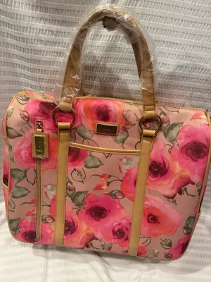 Caroline Hill NEW W TAGS Gi Gi. Hill pink floral spinner wheeled rolling carry on weekender bag thumbnail 2