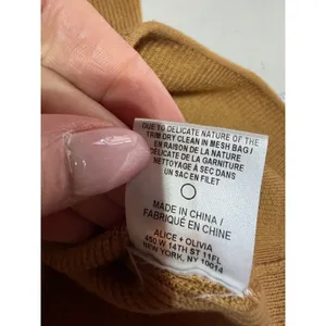 Alice + Olivia Sweater Womens S Tan Wool Gold Hardware Mock‎ Neck Luxury thumbnail 5