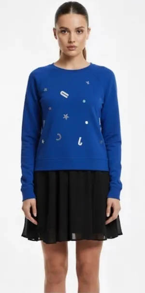 Juicy Couture size XLarge Royal blue cozy spellout sweatshirt thumbnail 1