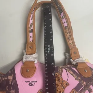 MOSSY OAK Women’s Concealed Carry Cross Stud Handbag Pink Brown 15X5X8.5‎ NEW thumbnail 8