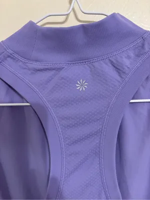 Athleta Women’s Medium Purple Mock Neck Seamless Sleeveless Workout Tank Top thumbnail 8