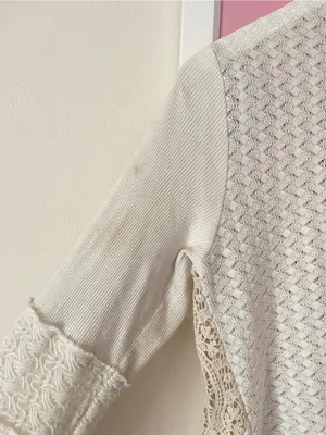 Aratta Silent Journey Shawl Thermal Lace Crochet Open Waterfall Cardigan Small thumbnail 8