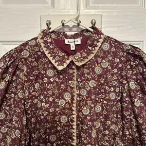 &merci Elegant Floral Burgundy Mini Dress thumbnail 7
