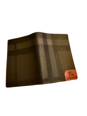 Brown Checked Leather Coated Card Wallet With Box thumbnail 3
