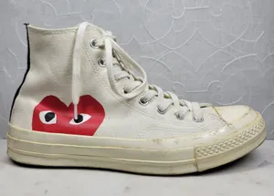 Converse x Comme des Garcons PLAY Chuck 70 High Top Sneakers M7 W9 Heart Logo thumbnail 1