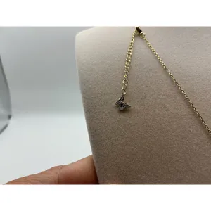 Adina Eden Large Edgy CZ Bezel Fish Pendant Necklace – Gold thumbnail 5